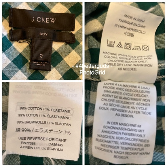 SET 2 Bundle J.Crew Boys Check Gingham Print Cotton Long Sleeve Button Shirt 2 - Picture 9 of 15